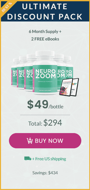 NeuroZoom Buy Six Bottles 180 Days Supply